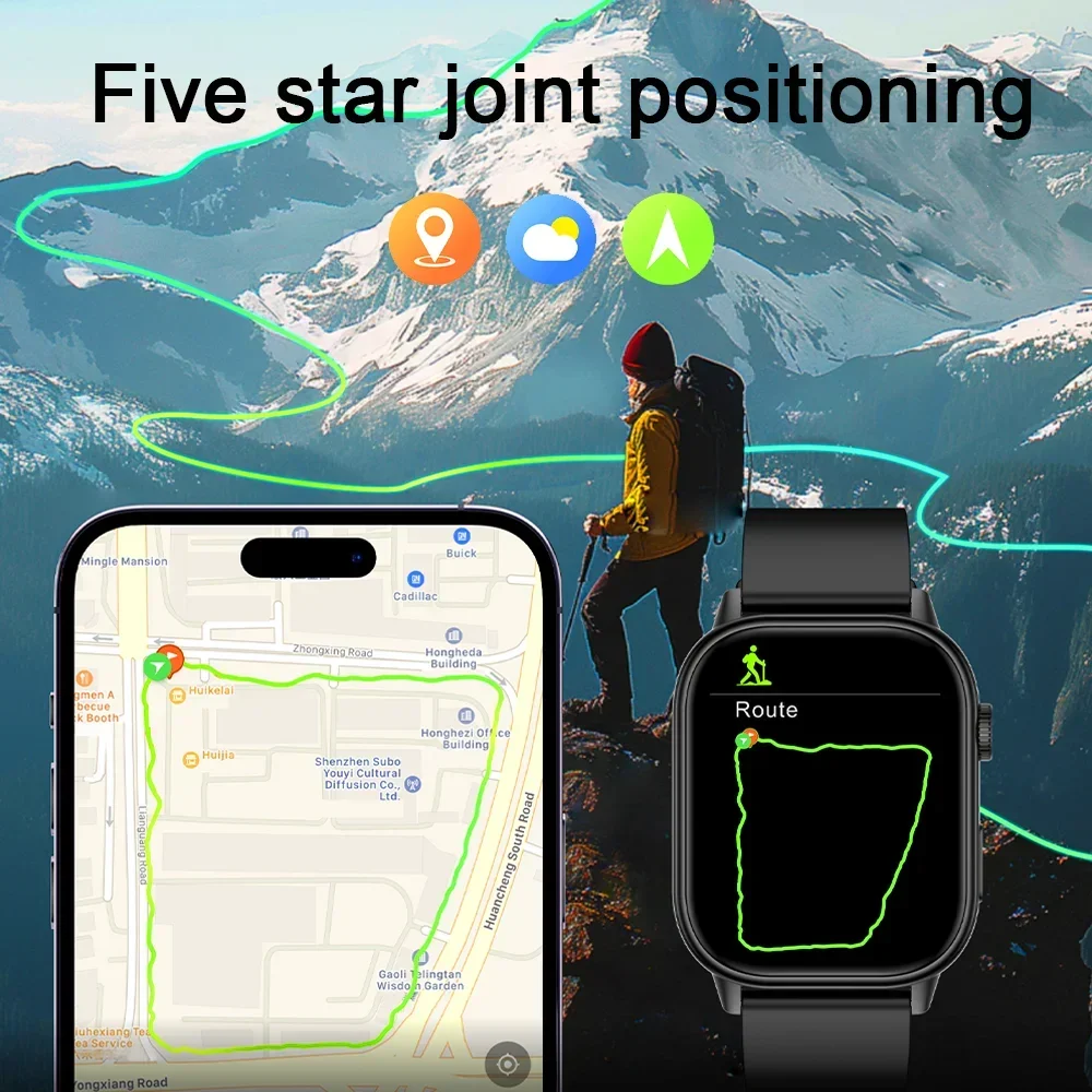 Xiaomi 2025 النساء الرياضة لتحديد المواقع المقتفي AMOLED Smartwatch الرجال البوصلة في الهواء الطلق بلوتوث دعوة ساعة 2.01 بوصة HD شاشة لهواوي