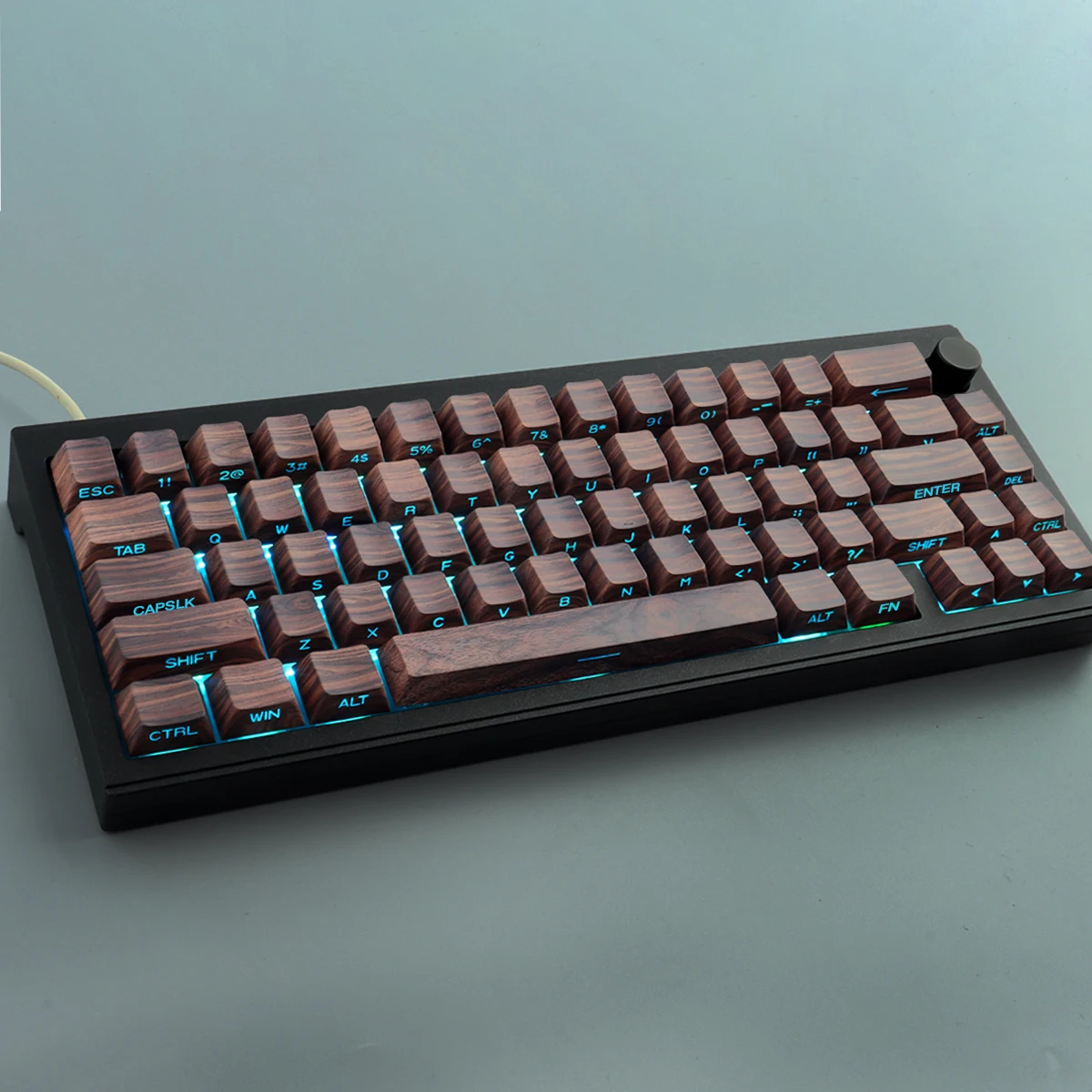 Wood Grain Side Transparent Keycaps 136 Keys PBT Cherry Profile Double Shot Molding Keycap For MX Switch Mechanical Meyboard