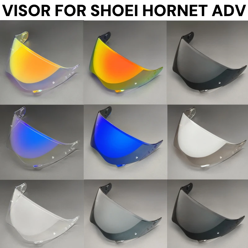 Shoei Advv Hornetラリー用オートバイヘルメットバイザー、オートバイヘルメットゴーグル、メッキシルバーとレッドレンズ、オートバイ交換レンズ、CNS-2