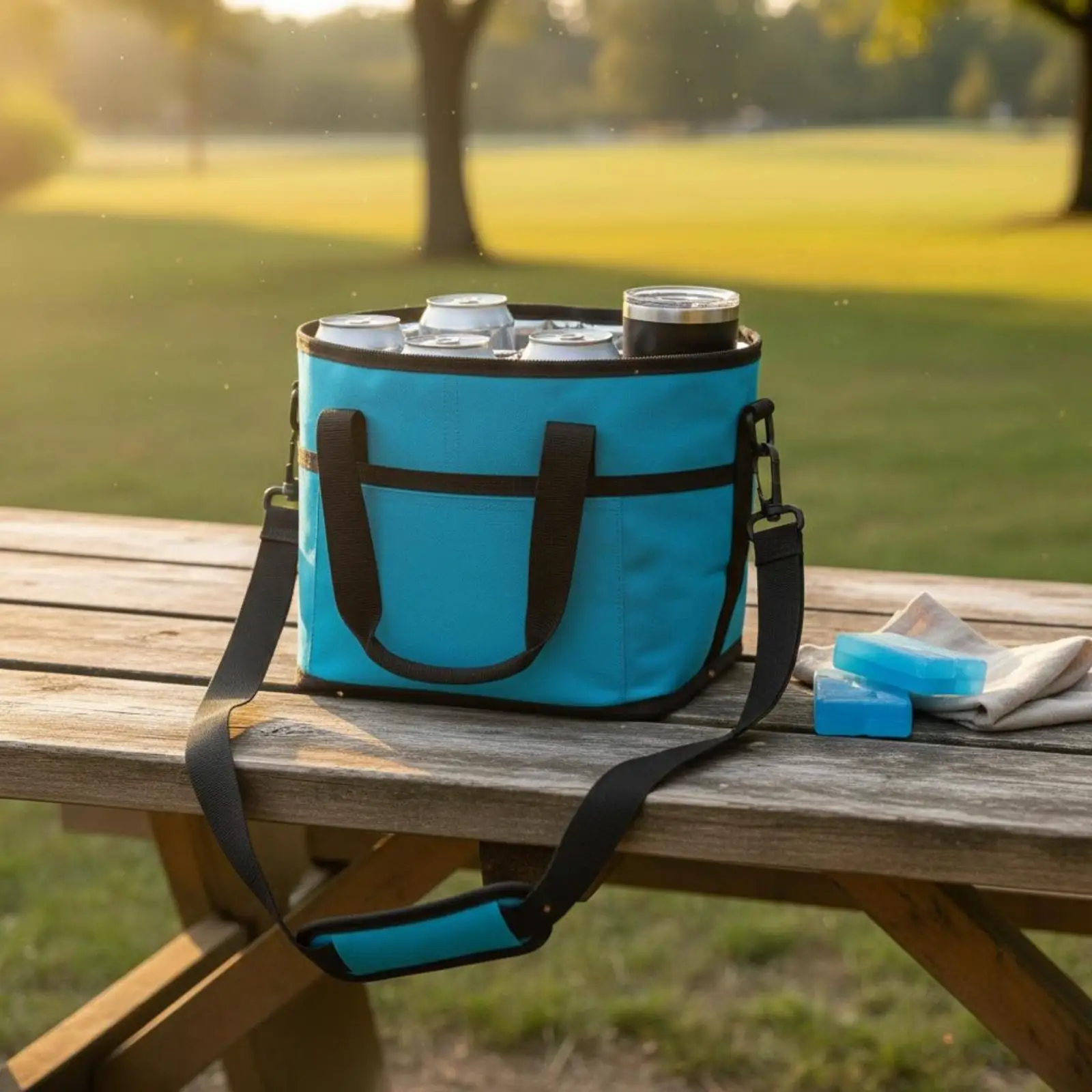 Versatile Car Drink Carrier Storage Handbag with Multiple Compartments for Family and Group Travel