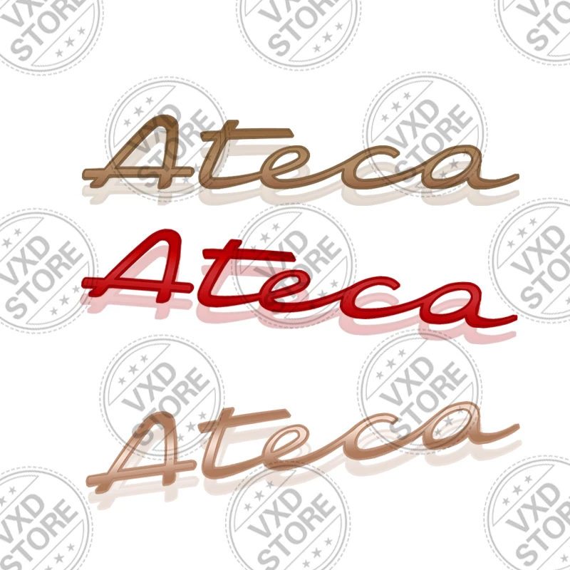 For New ATECA Lettering Car 3D Metal Letters Logo Badge Decals Sticker Car Auto Rear Trunk Alphabet Emblem Styling Stickers