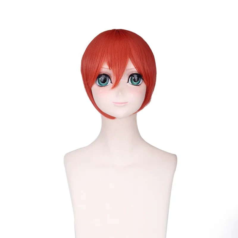 Anime Gintama Kagura Cosplay Wig With Chignon Silver Soul Short Orange Red Wigs Heat Resistant fiber Synthetic fake hair