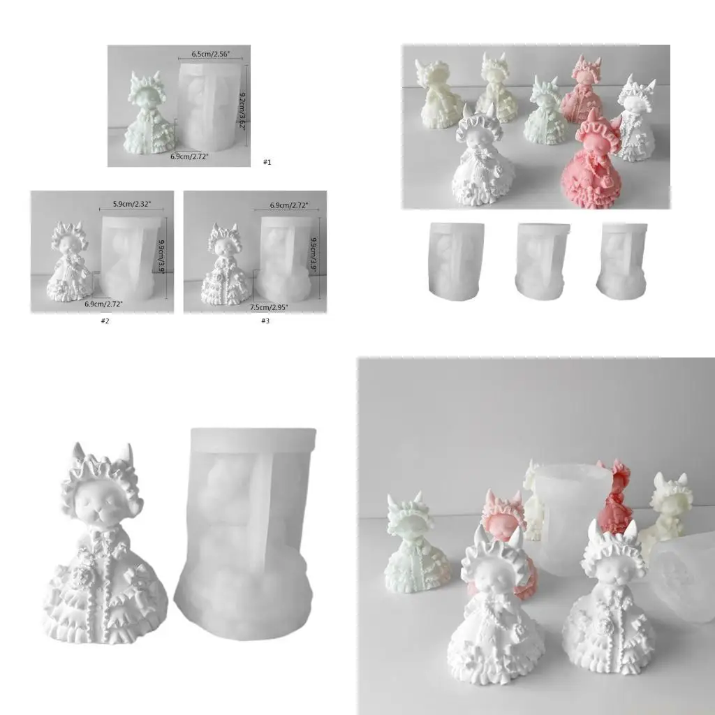 

D46E 3D Софи Кролик Свеча Силиконовая форма Ручная работа Настольные украшения Гипсовая форма