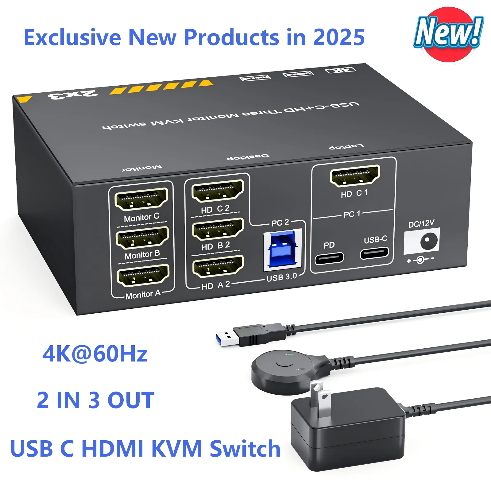Kvm Switch 3/2 Moni… - image