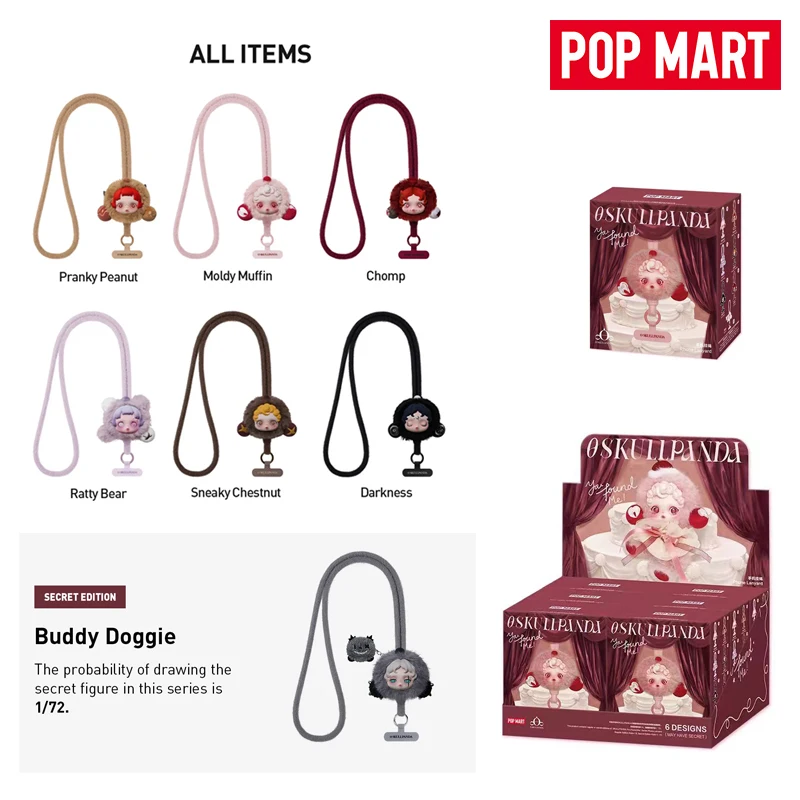 สินค้าลิขสิทธิ์แท้ POPMART SKULLPANDA You Found Me! ซีรีส์ สายคล้องโทรศัพท์ กล่องสุ่ม ของเล่นตุ๊กตา จี้ห้อยกระเป๋า ของตกแต่งสุดฮิต