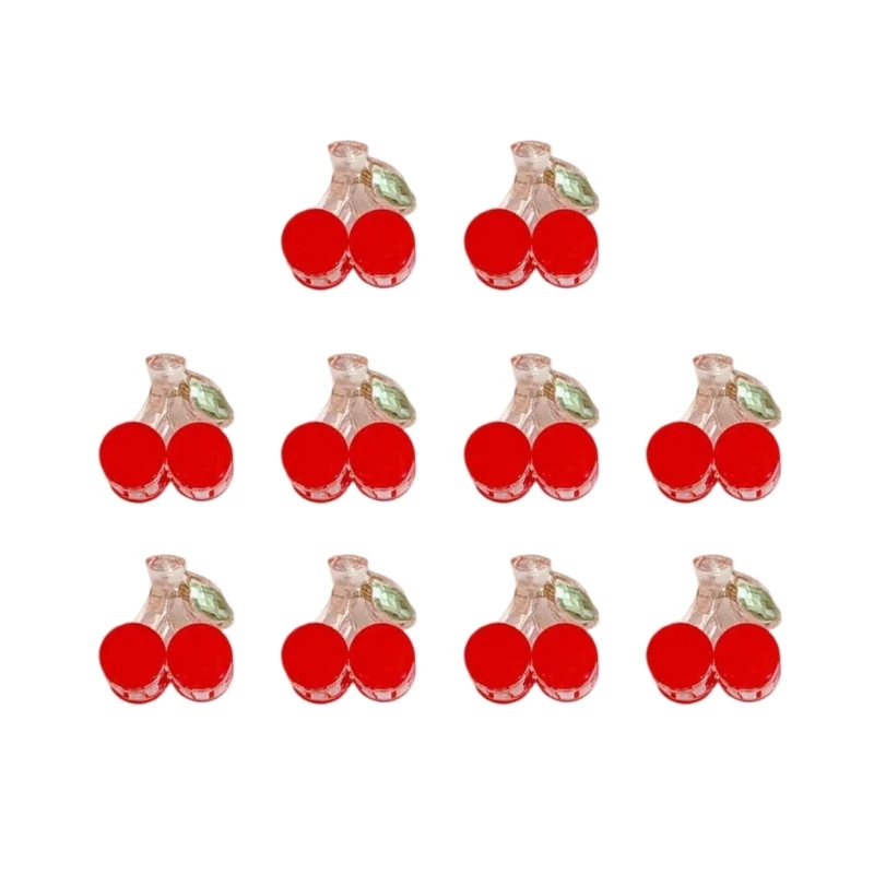 10 CHIẾC Anh Đào Theo Chủ Đề Vuốt Tóc Kẹp Thời Trang Acrylic Móng Vuốt Kẹp dành cho Bé Gái và Nữ Chủ Đề Trái Cây Bện Kẹp dành