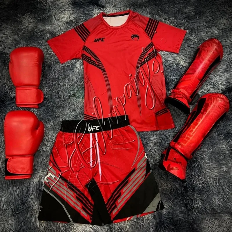 Nuevo Traje de Secado Rápido para Entusiastas del UFC, Ropa de Entrenamiento de Lucha en Jaula Octagonal para Hombres y Mujeres