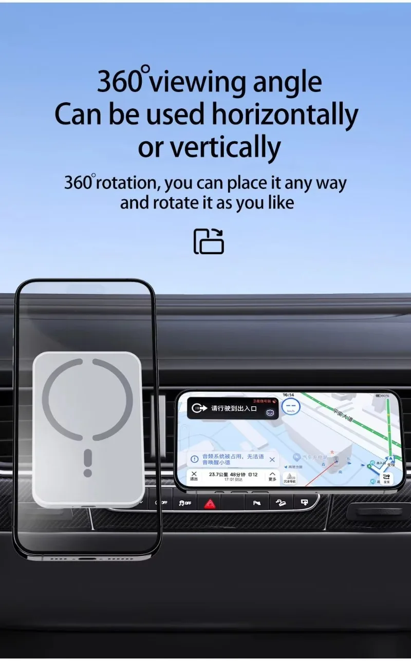 30W Magnetic Car Wireless Charger Sucker For Magsafe iPhone 12 13 14 15 16 Pro Max Air Vent Phone Holder Stand Fast Car Charging image 5