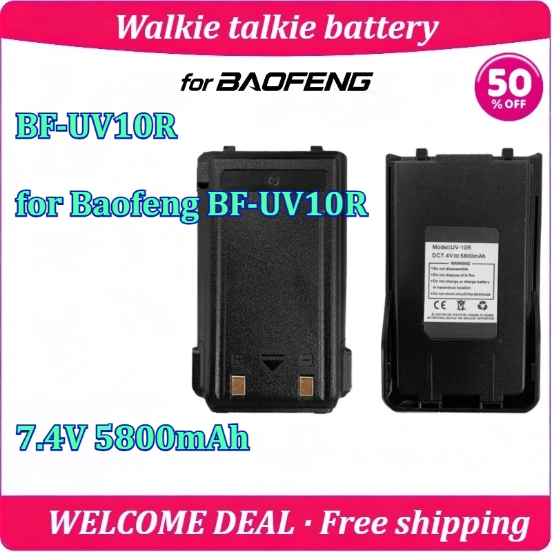 

New BF-UV10R 7.4V 5800mAh for Baofeng BF-UV10R Walkie Talkie Battery Replacement High Capacity Long Endurance Lithium Battery