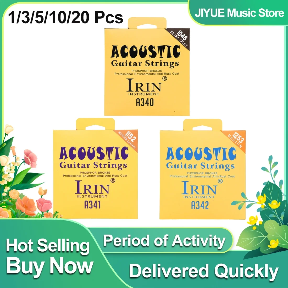 IRIN Akustische Gitarre Saiten Sechseckige Phosphor Bronze Legierung Stahl Kern Gitarre Professionelle Saiten Folk Gitarre Zubehör