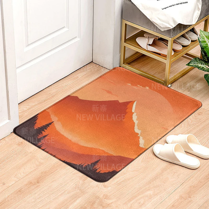 House entrance carpet Home door mat Modern Nordic style Room Bath Foot bathroom non-slip Kitchen water rugs Abstract Scenic Sky