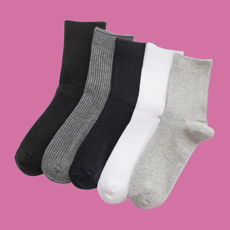 5/10 Pairs Men\'s High Quality Breathable Boat Socks Solid Stripe Color Cotton Casual Socks Comfortable Non-slip New Fashion Sock