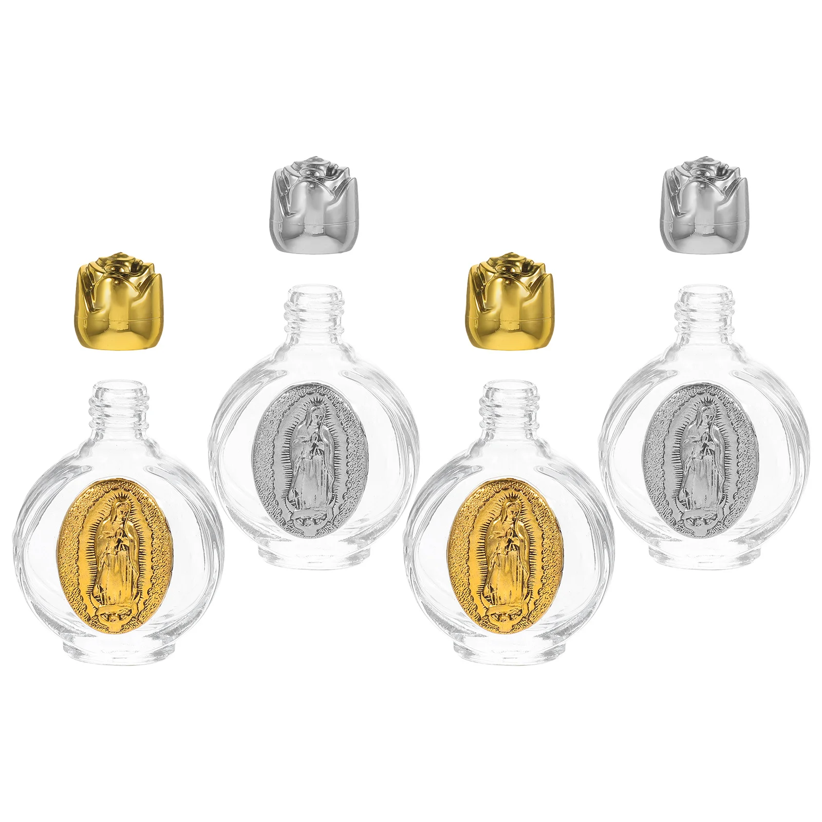 

Water Bottle Embossed Essential Oil Bottles Ornaments Glass Christian Holy Containers