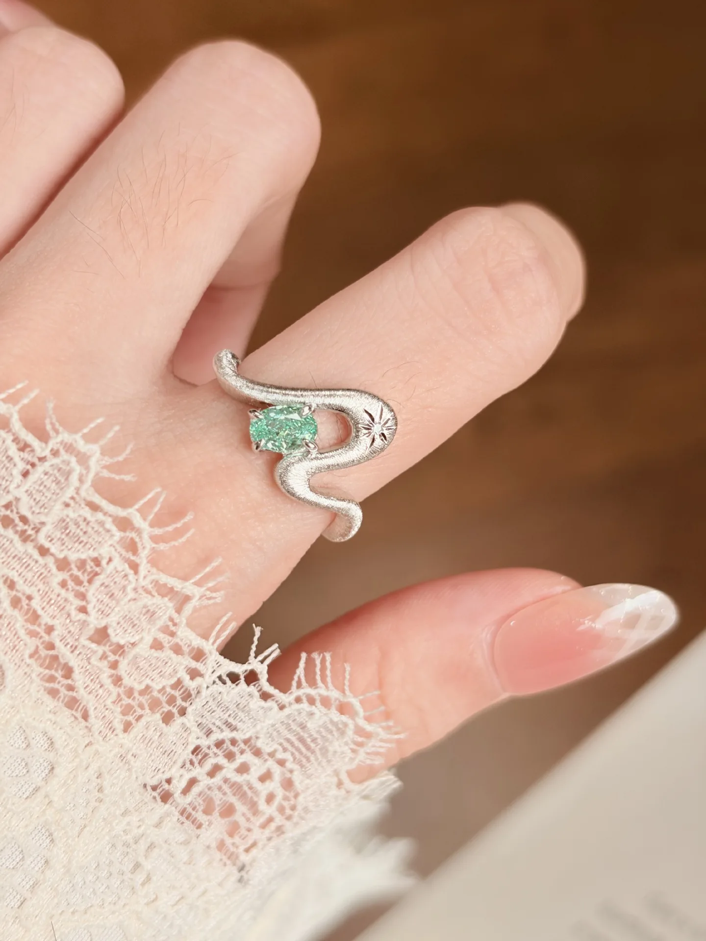 Vintage Textured Brushed Finish Ring Fine Jewelry 925 Sterling Silver Engagement Daily Luxury Statement Band For Women
