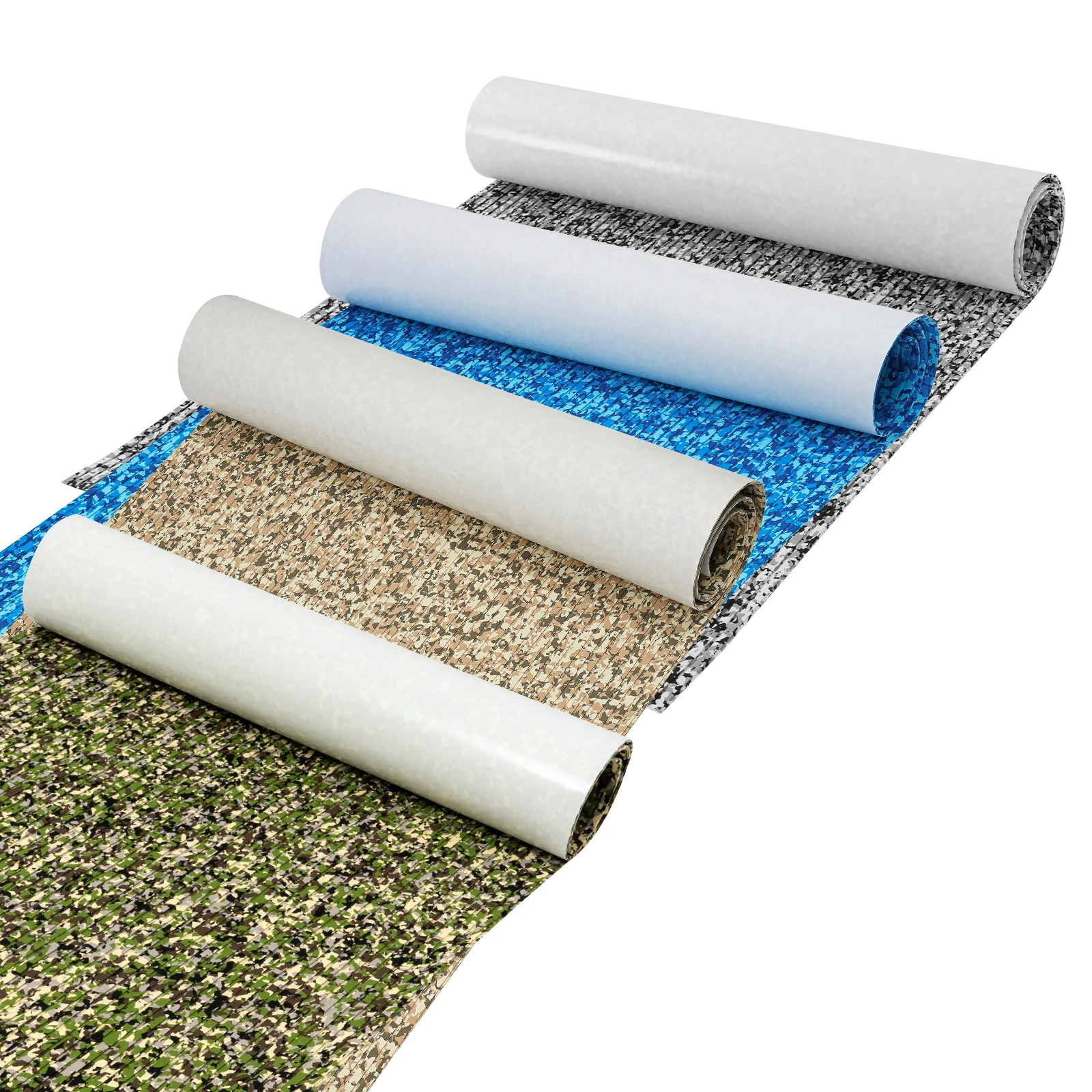 240 x 90 cm selbstklebendes Bootsbodenlaken, rutschfeste Bodenmatte für Yacht, Boot, Kajak, Terrassendielen, Surfbretter, Grün/Gelb/Blau/Grau