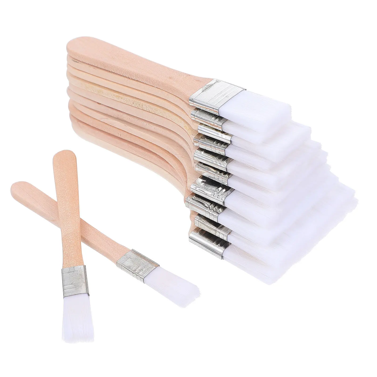 12Pcs Professional Oil Painting Brush Set Flat Tip Nylon Hair Wooden Handle for Children Adults DIY Drawing Craft Art Projects