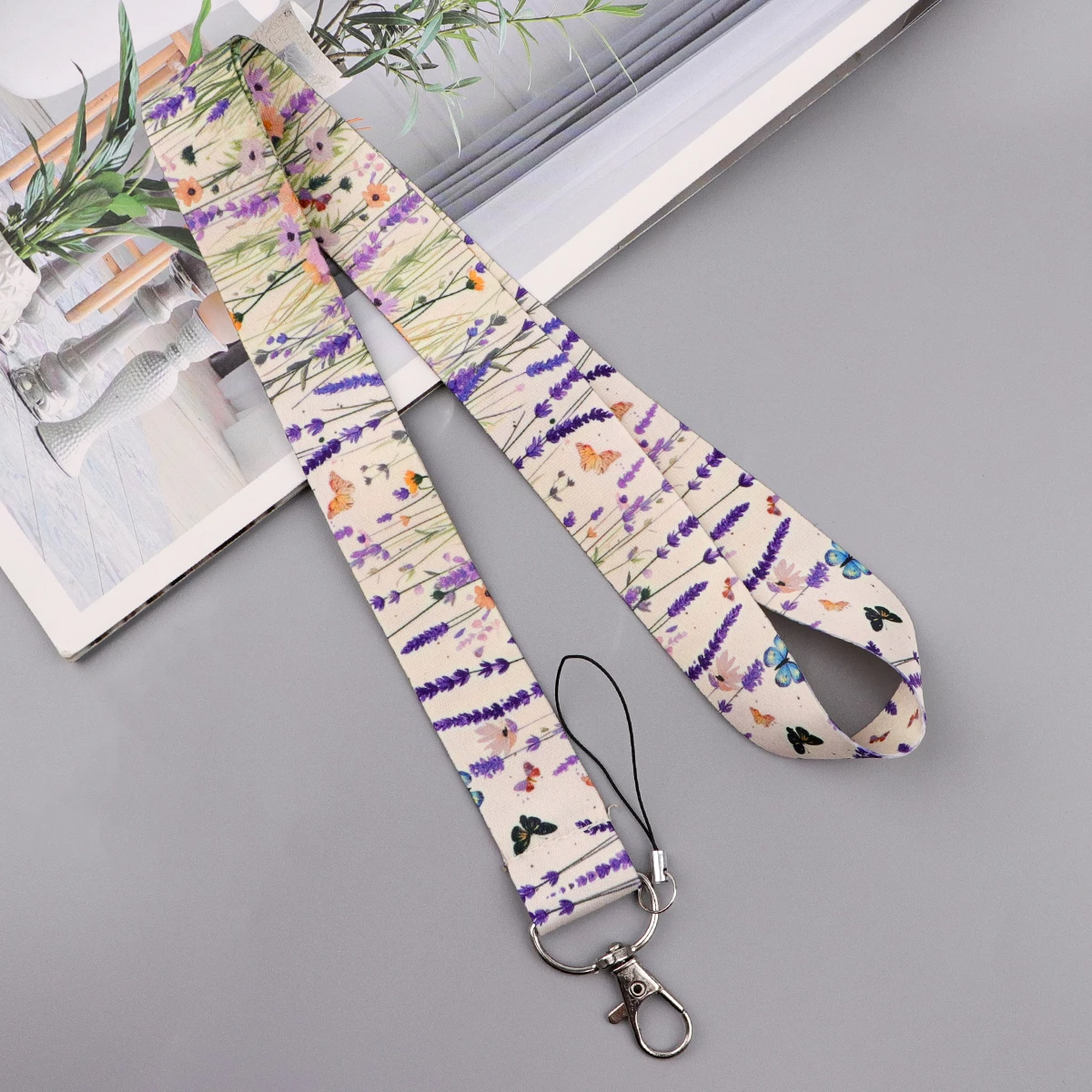 Lavender Lanyard Strap for Cellphone Key Chains ID Card Badge Holder Keychain Hanging Rope Keycord Neckband Phone Accessories