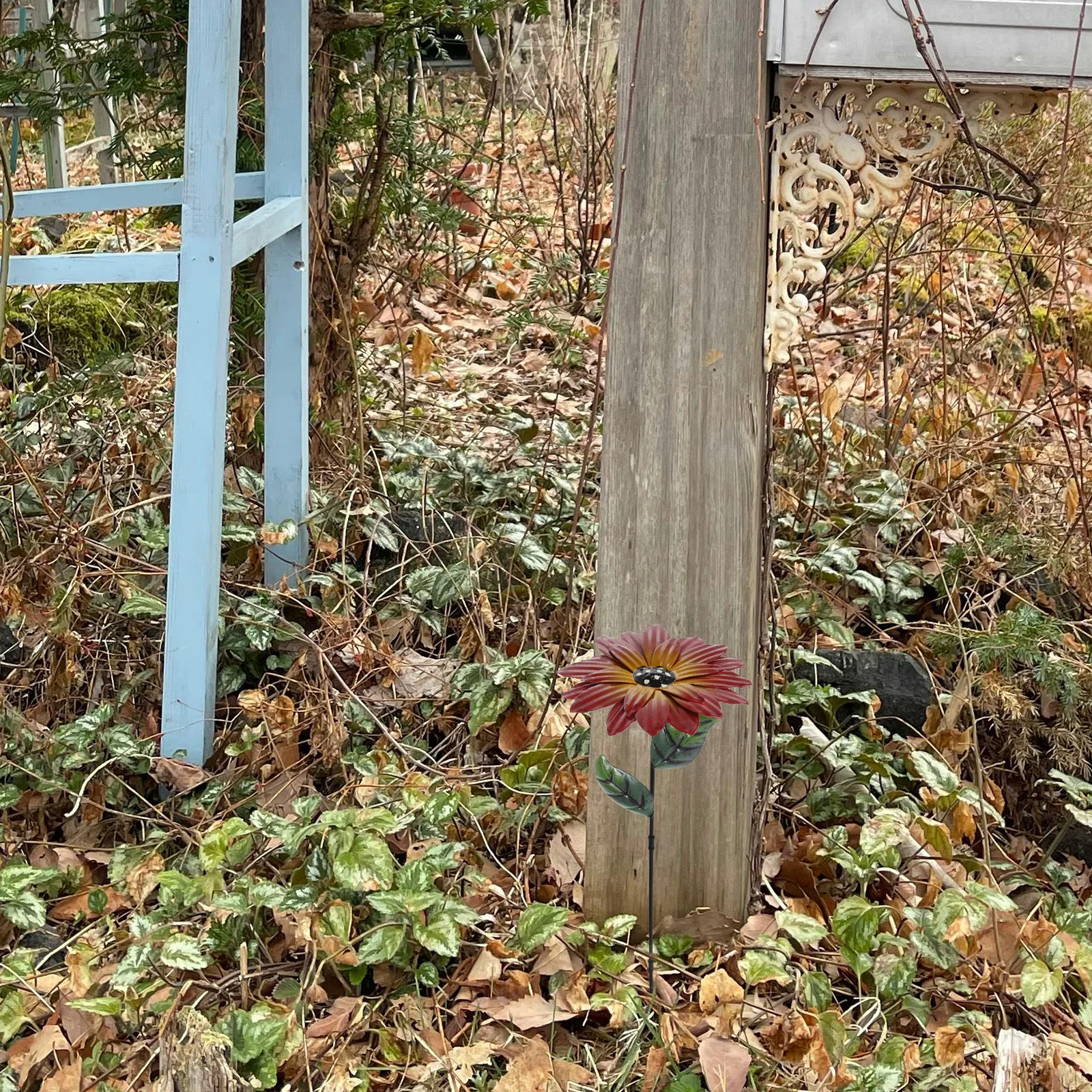 

Outdoor Garden Sunflower Stake Metal Flower Pot Insert Yard Decoration Durable Iron Lawn Ornament Garden Art Flower Stakes