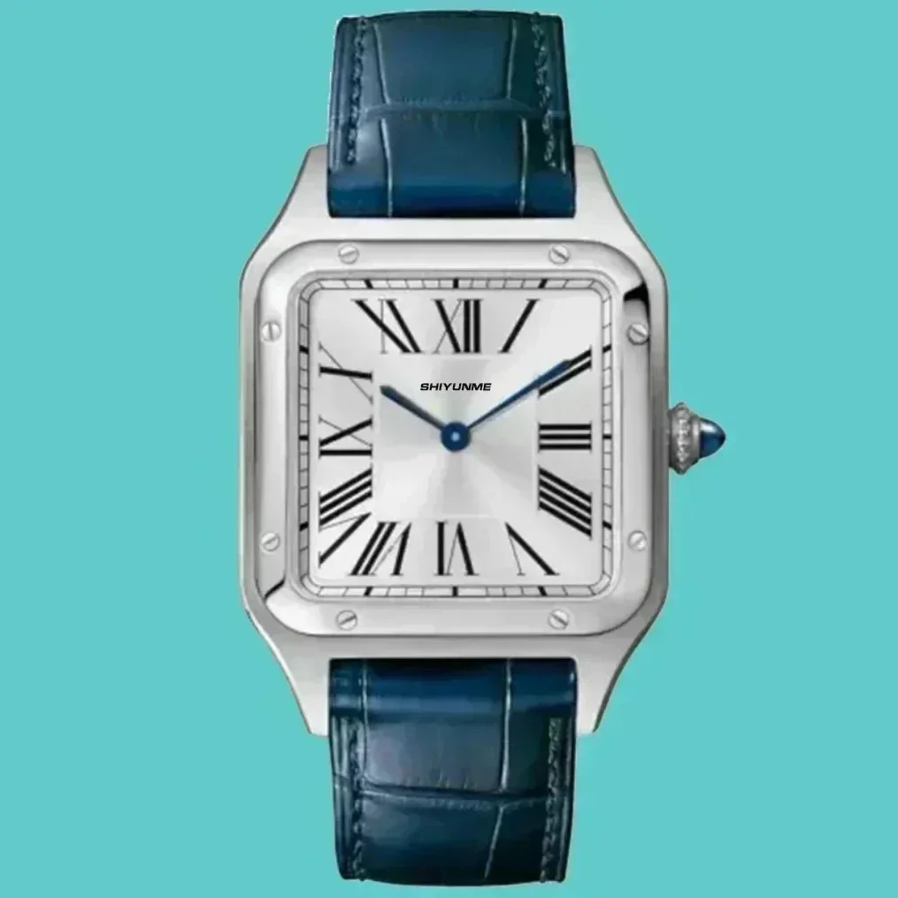 

WATCH1 Store Rest Унисекс Кварцевые часы Часы с римским циферблатом Кожаные синие часы для влюбленных Светящиеся модные часы