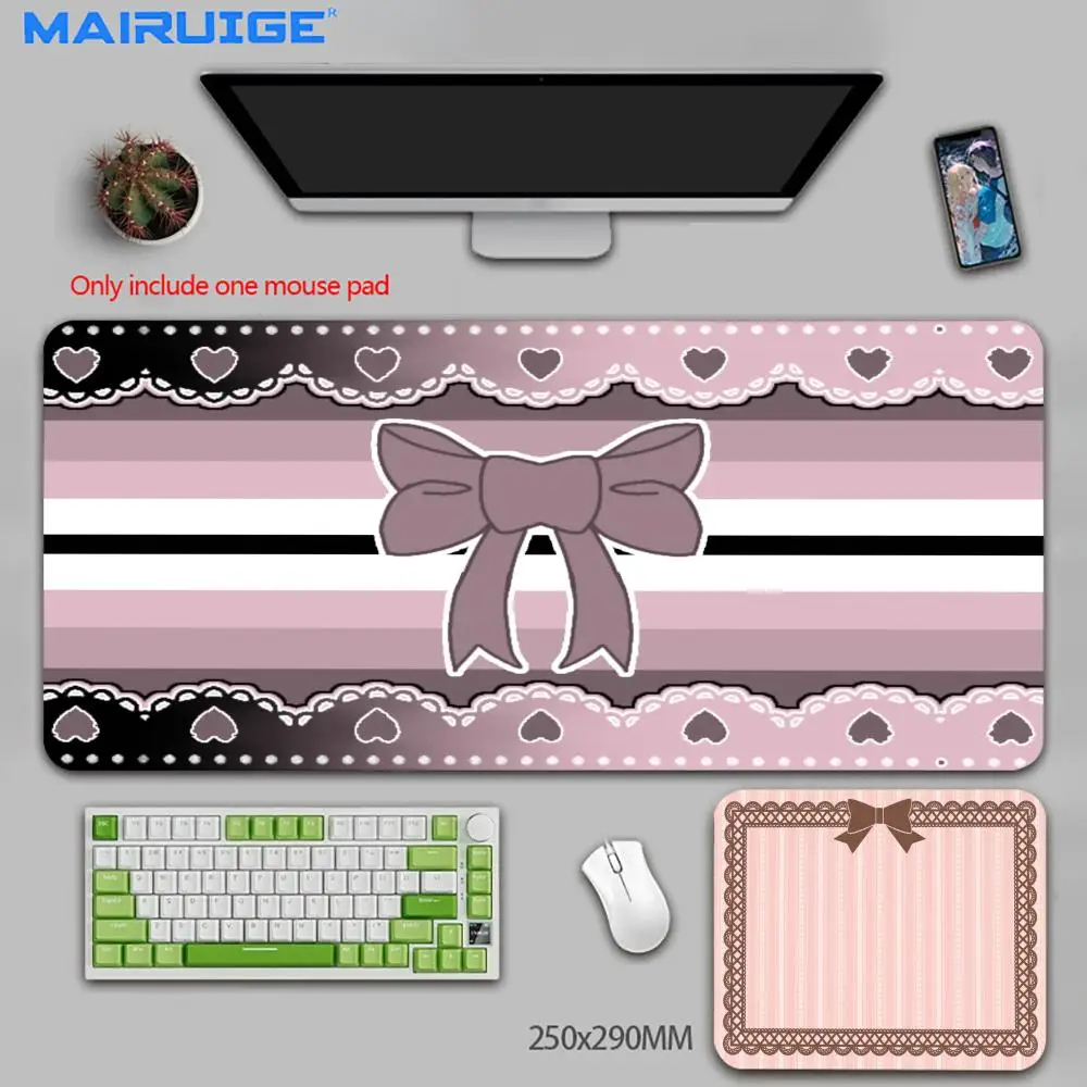 Lace Bow Lolita Style Playmat Large Size Mousepad Table Mat For Bedroom Learning Laptop Office Desktop Games Keyboard Mat