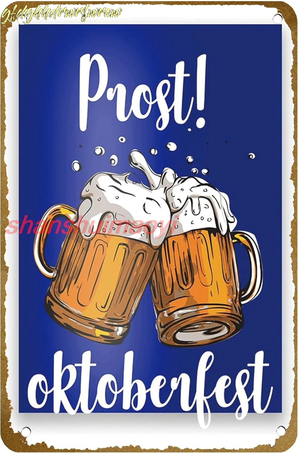 Beer Oktoberfest Prost Cheers Poster Poster Vintage Metal Tin sign Logo Family Club Bar Cafe Bedroom Art Wall Decoration Gi sign