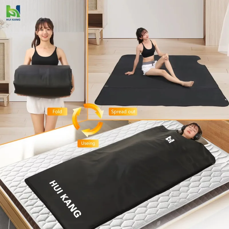 Portable waterproof far-infrared heated sauna blanket