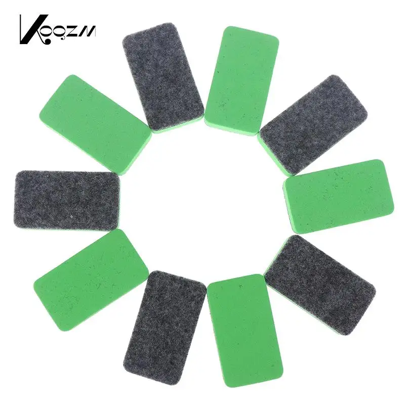 10Pcs  Green+Black Mini Felt Cloth Whiteboard Dry Eraser Erase Pen Board Kid Marker School Office Home