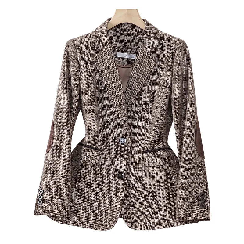 Moda primavera autunno donna Blazer ufficio signore lavoro abbigliamento formale giacca cappotto femminile monopetto tuta capispalla 4XL