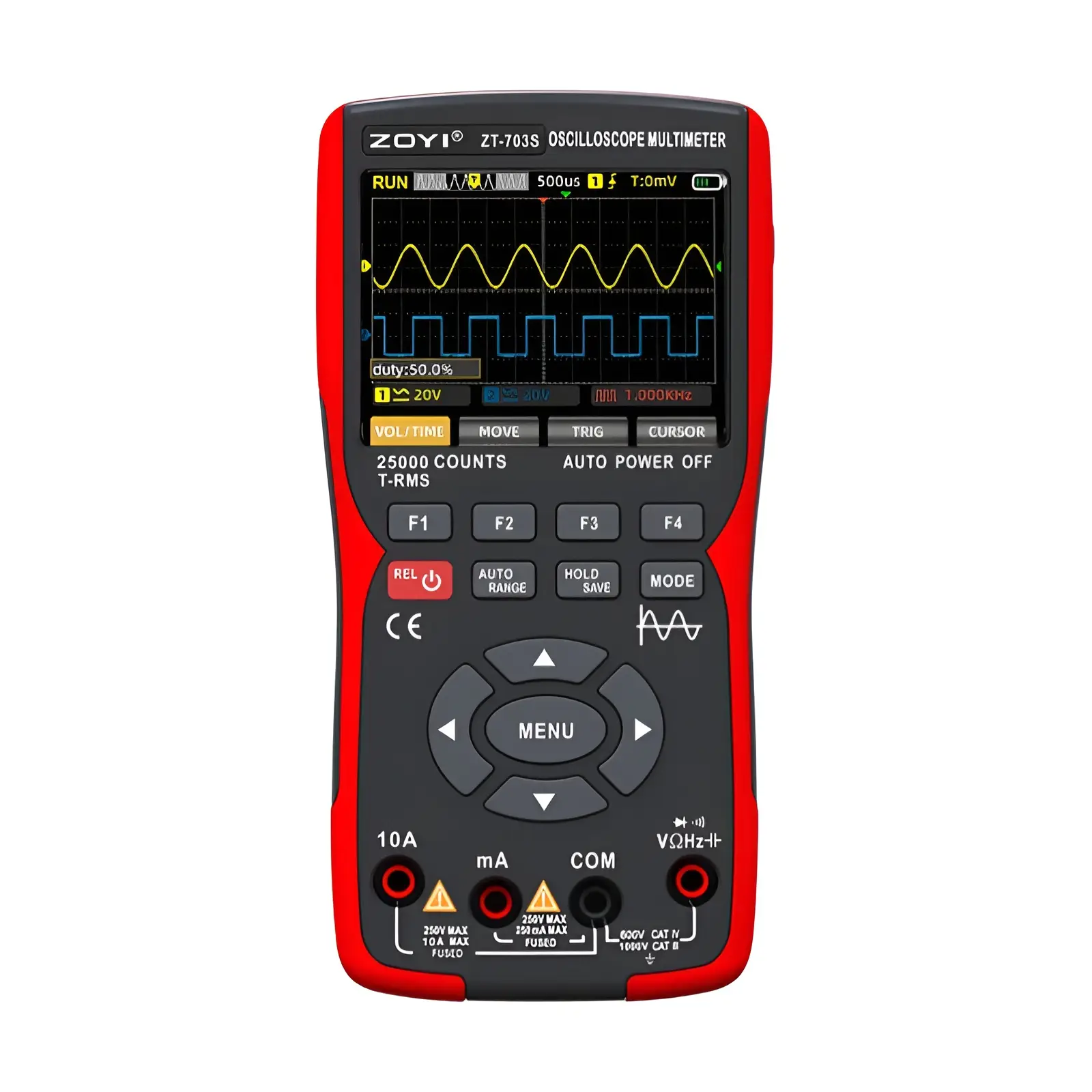 Osciloscópio digital portátil 703s, multímetro, saída de sinal de forma de onda, 2 canais, 50mhz, adequado para reparo elétrico automotivo