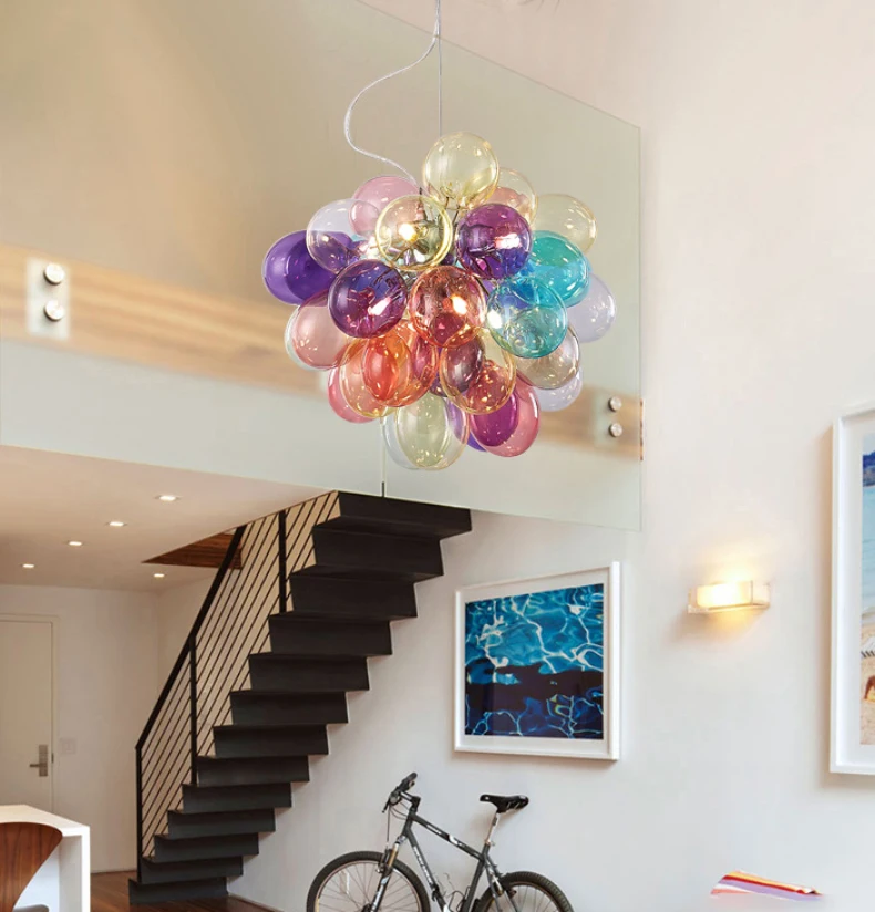 Romantic Pendant Light E14 G9 Bulb Purple Blue Green Yellow