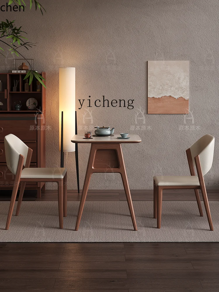 Hxl log varanda mesa de chá mesa de chá do agregado familiar pequena sala de estar lazer mesa de madeira maciça e cadeira grupo