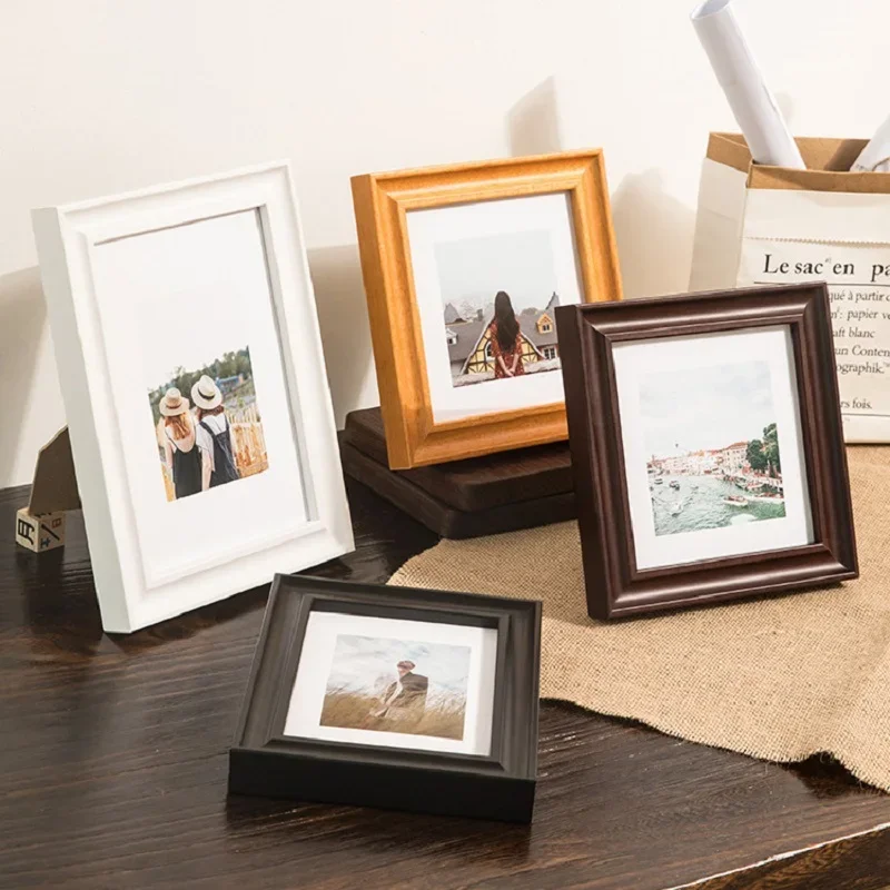 Vintage Solid Wood Picture Frame 6 7 8 10 Inch Photo Frame Display Stand & Wall Mountable Art Frame for Home Decor Display Stand