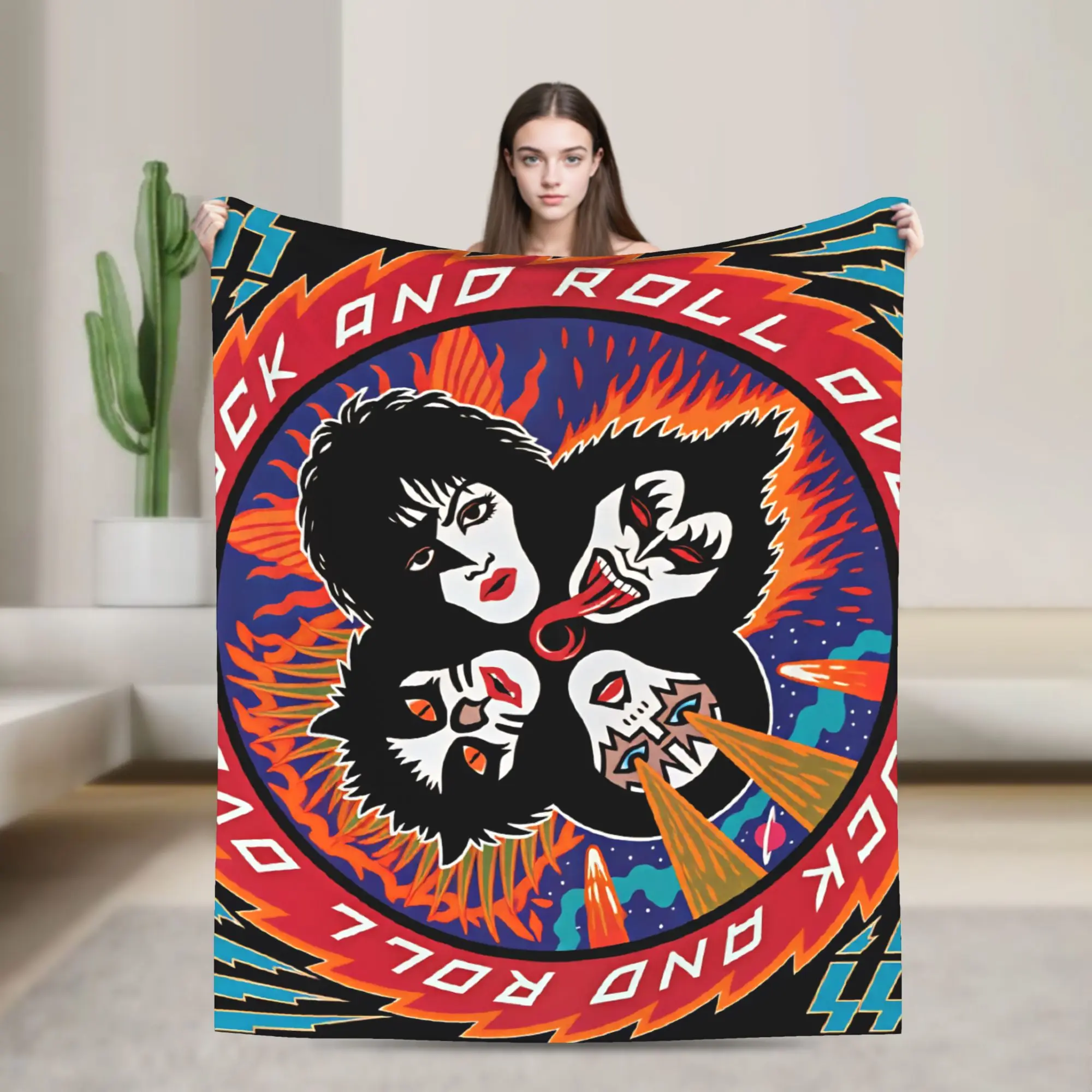 2026 KISS Rock Band Ace Frehley Album Super Soft Blanket Travel Plush Bedding Throws Couch Bed Flannel Bedspread Sofa Bed Cover