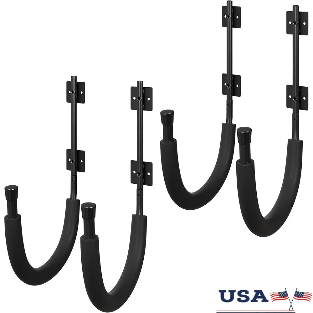 

Сверхмощные гаражные настенные крючки, 4 упаковки, инструменты для хранения, шланги, лопаты, спортивное оборудование, простая установка, емкость 100 фунтов