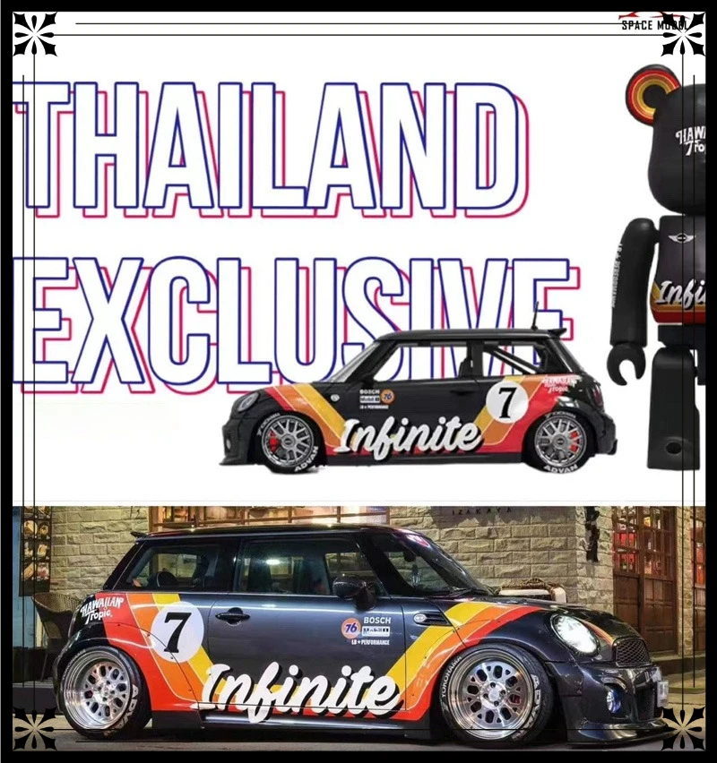 

Коллекционная модель автомобиля SPACE MODEL 1:64 LBWK MINI F56 Cooper Ordinary Black Limited599, литая под давлением, из сплава