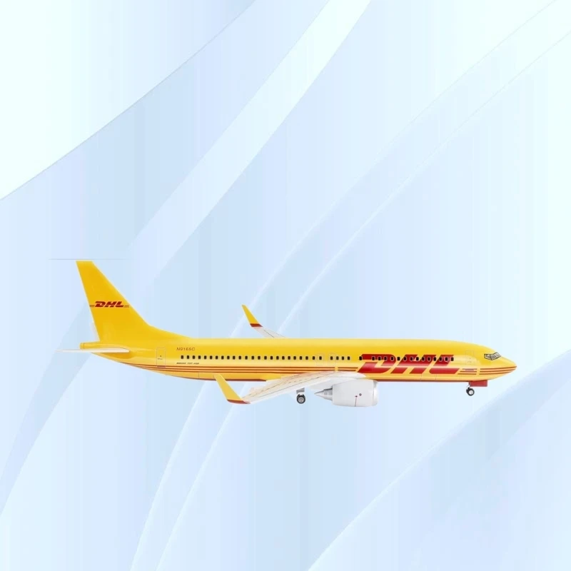 

1:85 Scale 47cm Large Model Airplane DHL B737 Plane Models Diecast Airplanes with LED Light For Collection and Displays Home