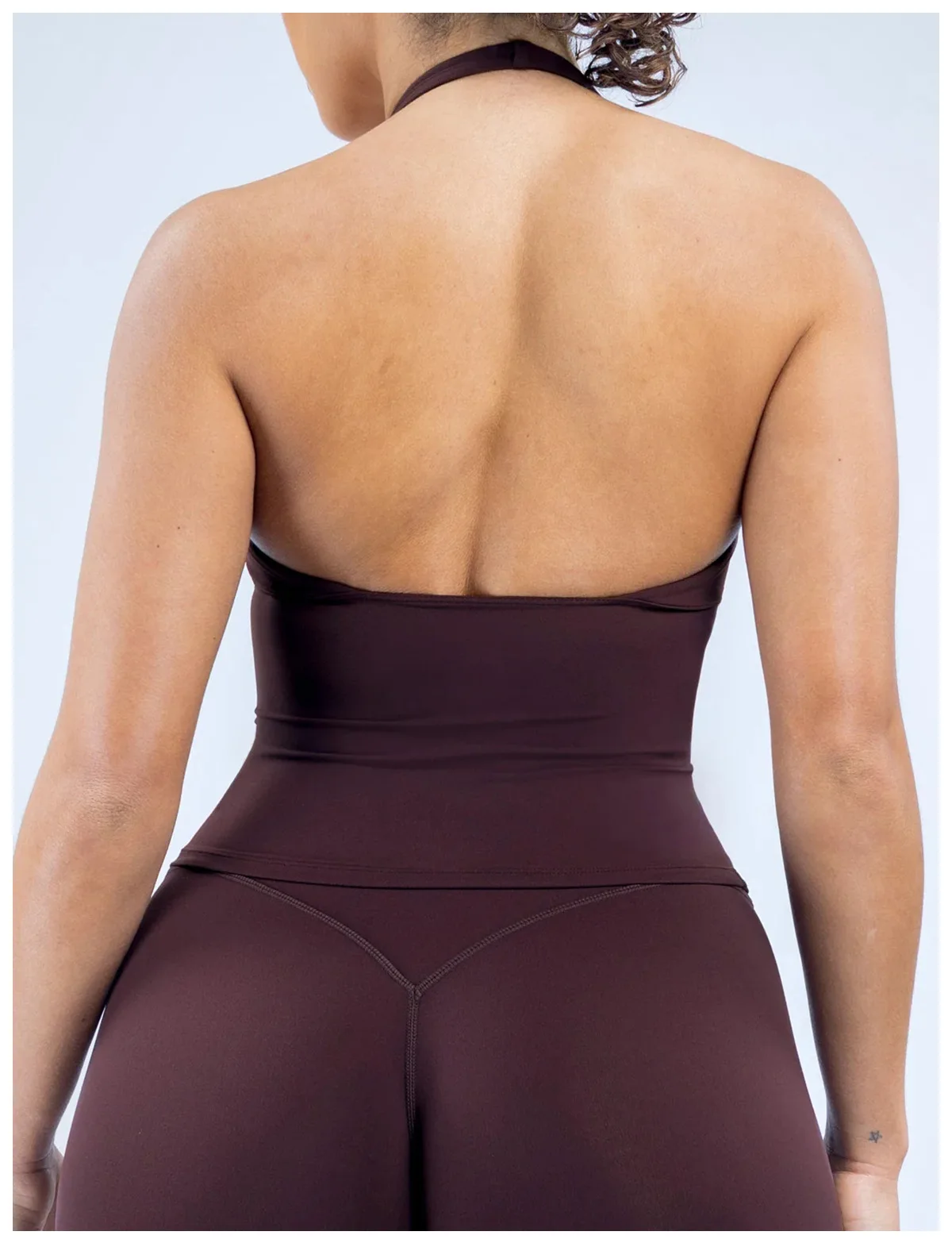 Pericic Origin Neckholder-Top für Damen, tiefer V-Ausschnitt, offener Rücken, Tanktop für Fitnessstudio, Laufweste, Pilates, Lauftraining, Fitnessbekleidung, Yoga-Top – Detail 10