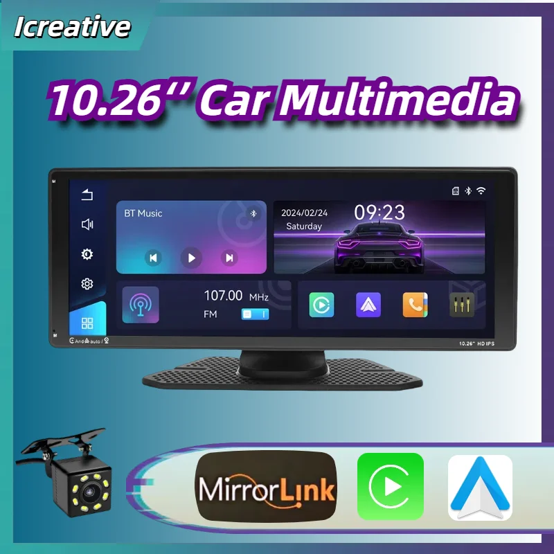 

10.26‘’ Car Radio Multimedia Carplay Wireless Display HD IPS Touch Screen Player Mirror Link FM Transmit DSP Autoaudio Portable