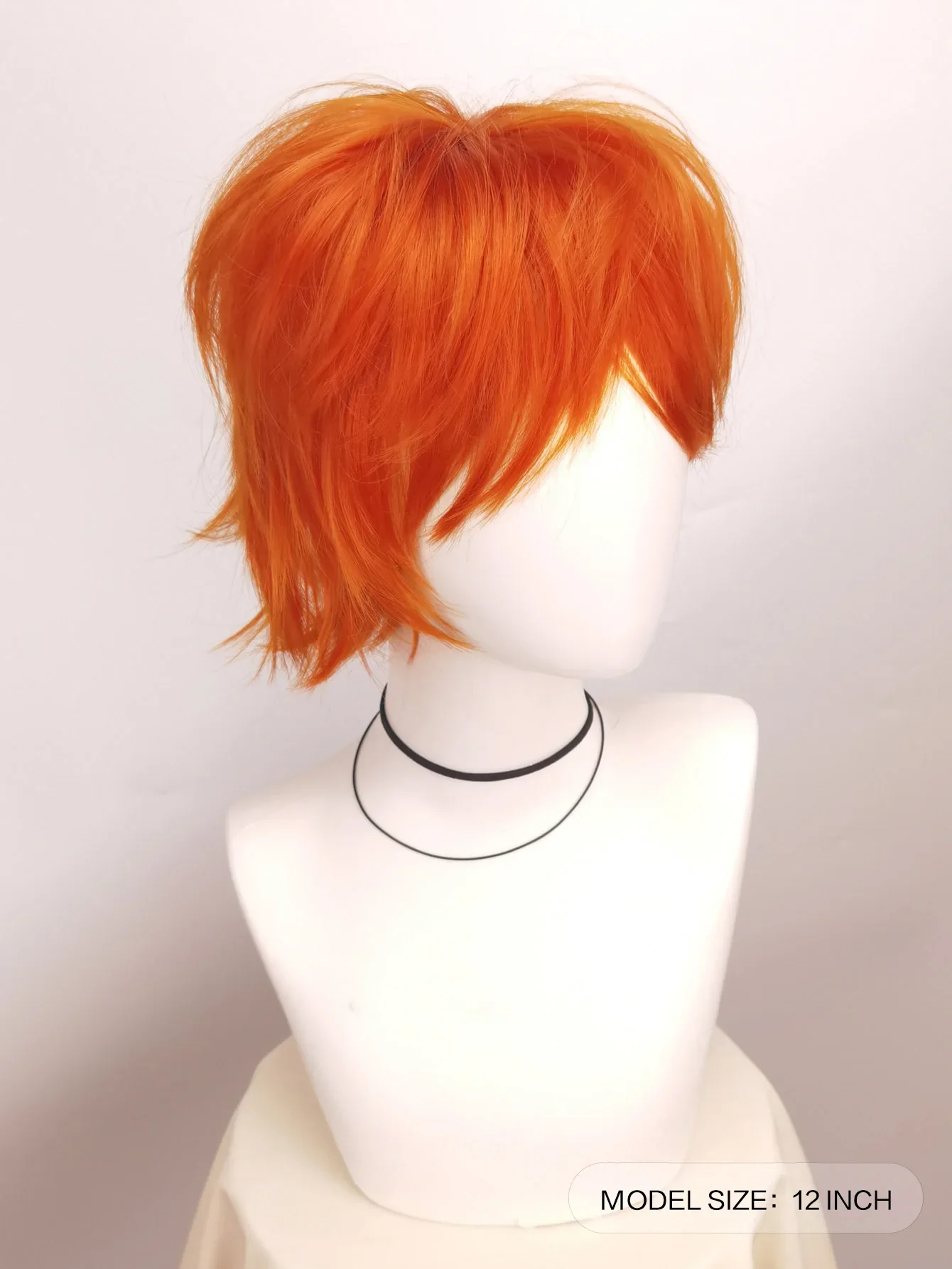 Short Orange Cosplay Wig Men Man Synthetic Anime Role Play Wigs for Party Orange Hair Halloween Costume Wigs