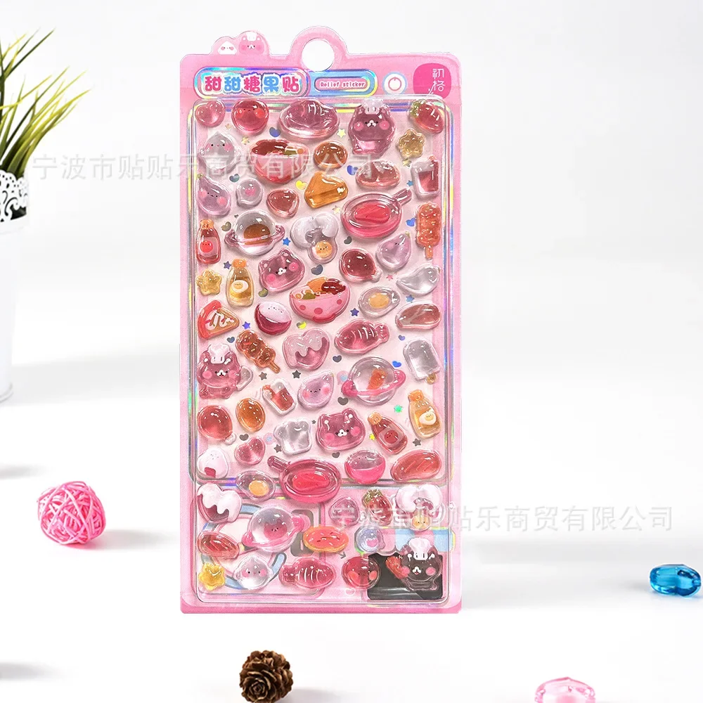 

3D Embossed Crystal Stickers for Kids - Reward Decals for DIY Crafts, Aesthetic Album & Fridge Diamond Decor Stickers