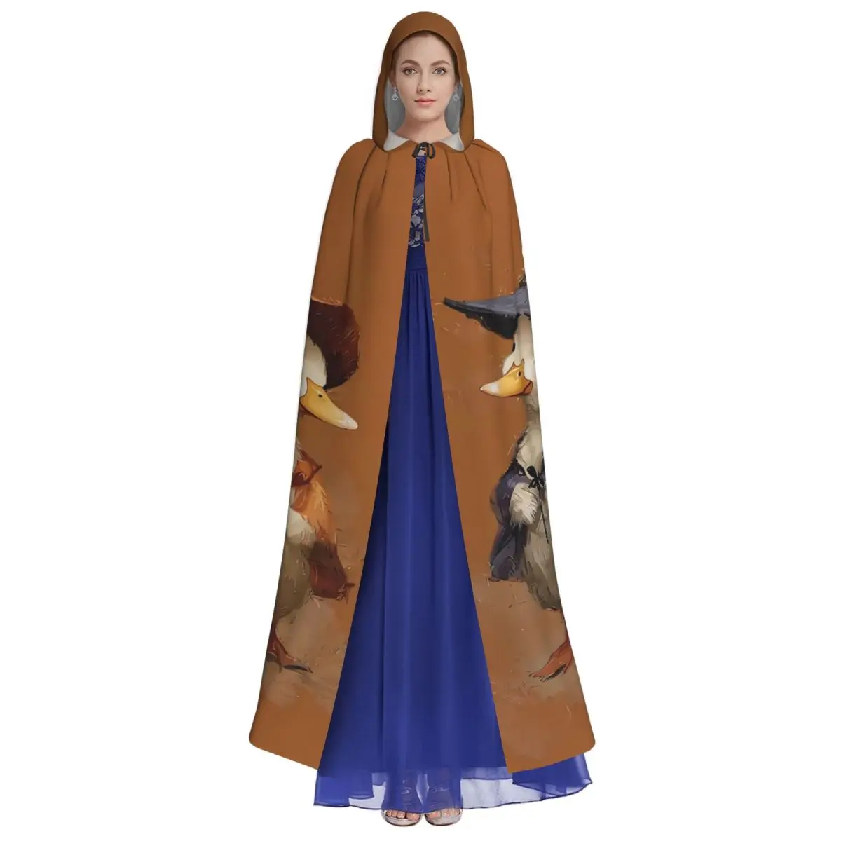 Spooky Goose Halloween Unique Cosplay Cloak Witchy Ghost Hooded Cape for Women Men