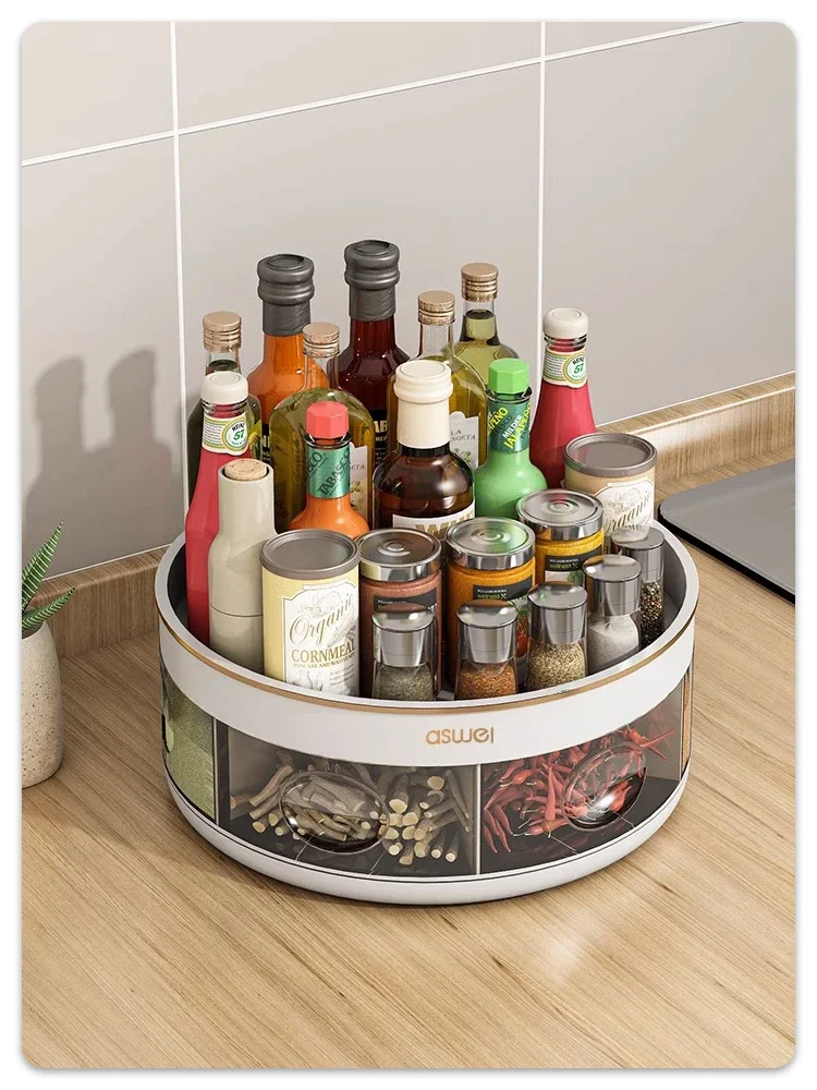 Rotating seasoning storage rack seasoning box high-end vertical seasoning oil, salt, soy sauce, vinegar bottle storag