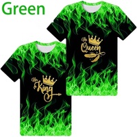 Fashion 3D Printing Matching Couple King And Queen T Shirt Short Sleeved Funny Men Women Cool Tees Top Valentine's Day Gift