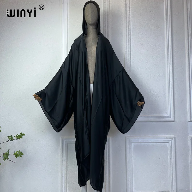 2024 WINYI Europe kimono Hooded cardigan kaftan Cocktail sexy Boho cover up beach women Africa Holiday Robe beach outfits