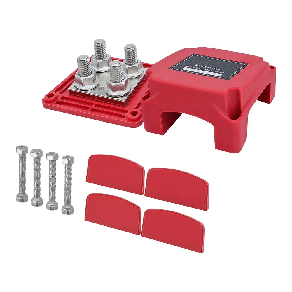 400A 48V Bus Bar Terminal Block with for m10 Studs for Auto for rv for Marine Truck Boat Power Distribution and Wiring