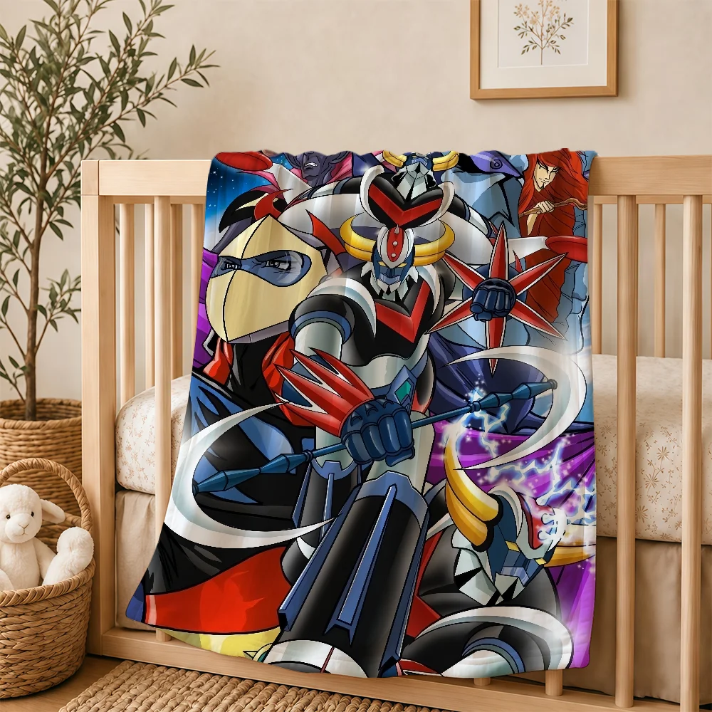 U-UFO Robot G-Grendizer Blanket For Soft Warm Knee For Bedroom Living Room Bed Sofa Camping Picnic Office Gift Throw