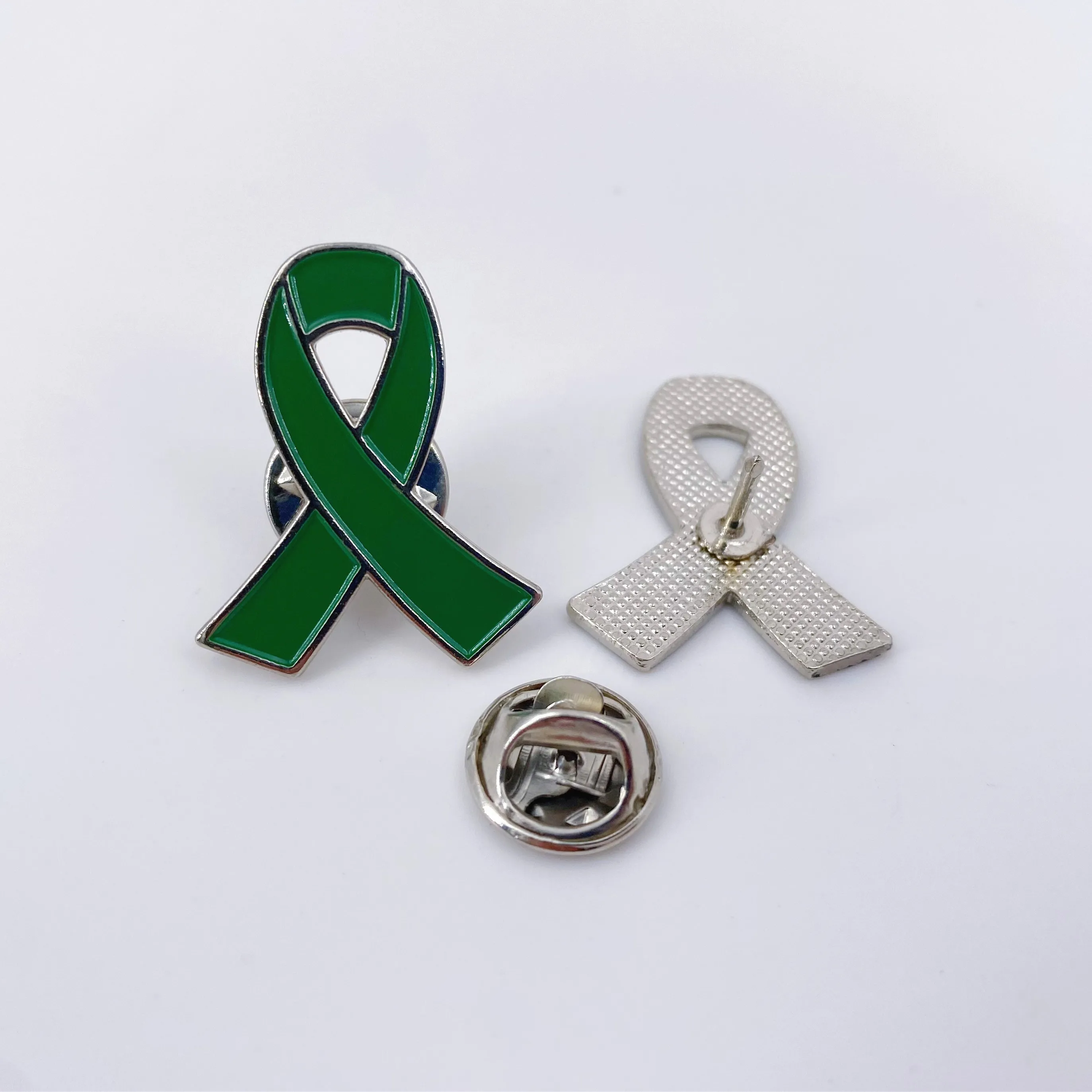 دبوس طية صدر السترة بشريط أخضر للصحة العقلية - بروش للتوعية بالمينا لمجموعات الدعم وأحداث الدعوة وإكسسوارات صندوق الخيرية