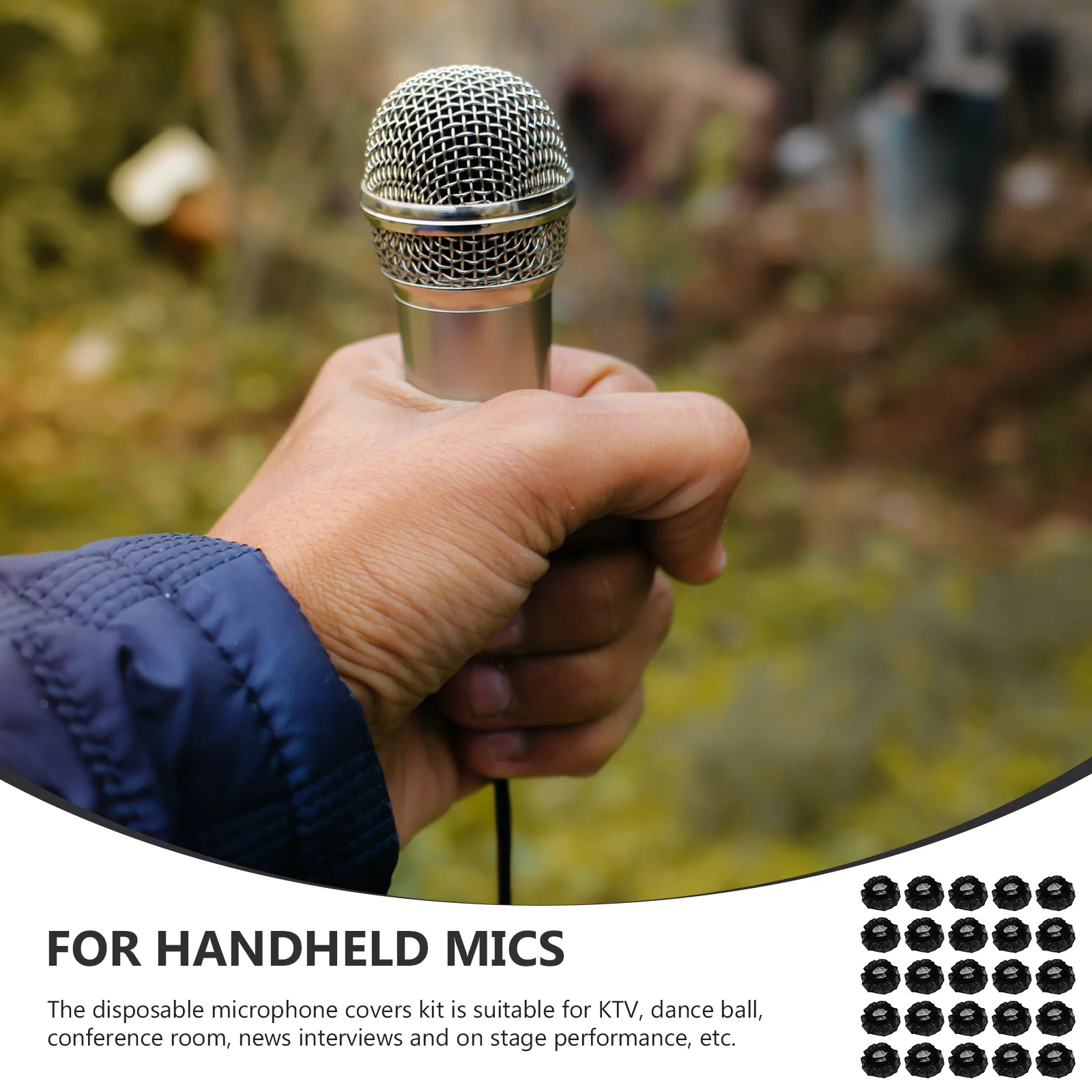 

200Pcs Disposable Microphone Covers Protective Windshield Microphone Moisture Saliva Covers for Ktv Meeting Stage Performance