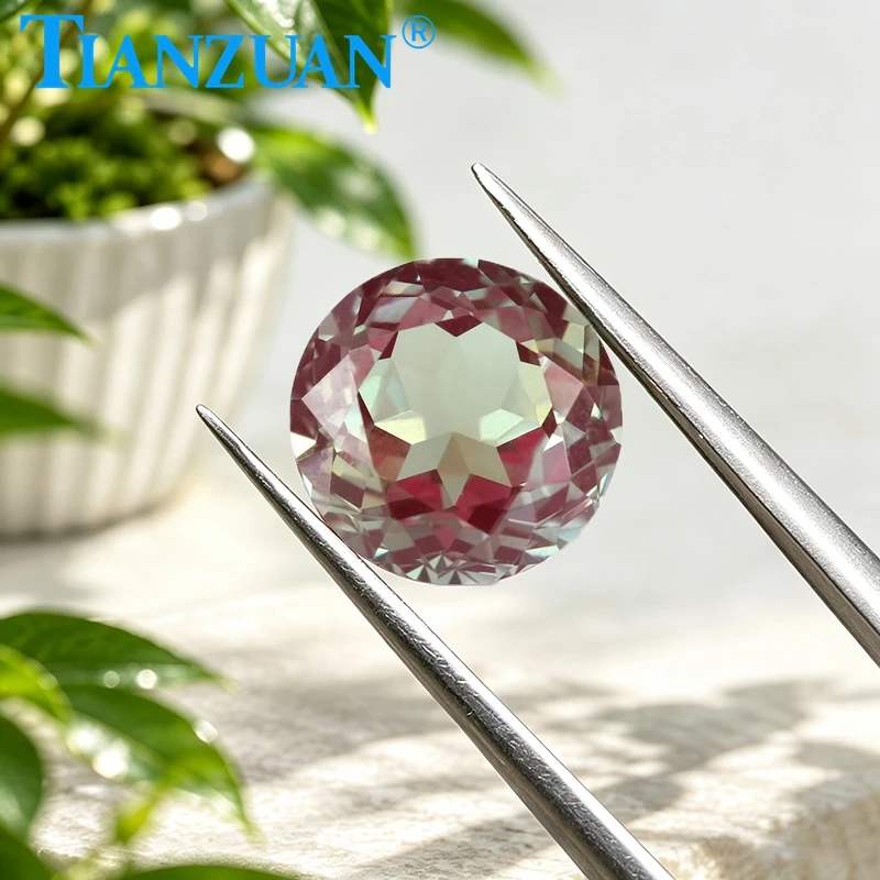 9.3mm Round Shape Alexandrite Color Lab Grown Sapphire Beads For Jewelery Making with AGL Certificate