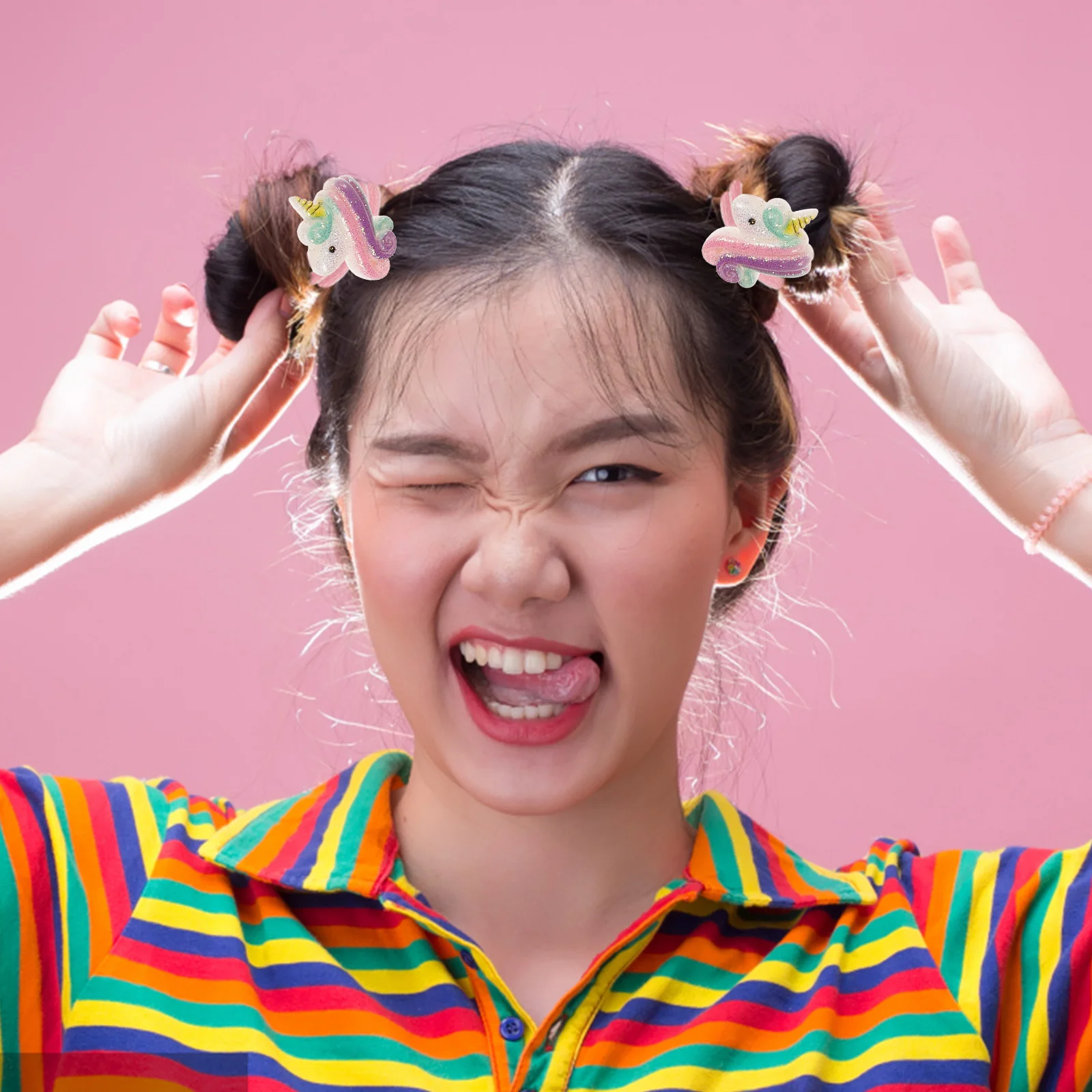 

Unicorn Ties Rainbow Elastic Bands Secure Non Slip Girls Accessories Thin Hair Friendly Hair Care Styling Tool